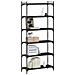 Libreria A 6 Ripiani Nera 80x30x188 Cm In Legno Multistrato - Foto miniatura 3