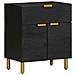 Comodino Nero 50x33x60 Cm In Legno Multistrato - Foto miniatura 1