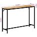 Tavolo Consolle 110x30x75cm Legno Massello Mango Grezzo E Ferro - Foto miniatura 8