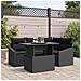 Set Divano Giardino 5 Pezzi con Cuscini Rattan Poliestere Nero - Foto miniatura 2