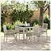 Set da pranzo da giardino 5 pezzi con cuscini grigio chiaro in polyrattan - Foto miniatura 2
