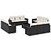 Set Divani da Giardino 13pz con Cuscini Nero in Polyrattan - Foto miniatura 1