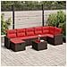 Set Divani da Giardino 8 pz con Cuscini Marrone in Polyrattan - Foto miniatura 2