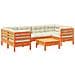 Set Divani Giardino 7 pz con Cuscini Marrone Cera Massello Pino - Foto miniatura 1