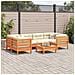 Set Divani Giardino 7 pz con Cuscini Marrone Cera Massello Pino - Foto miniatura 3