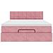 Struttura Letto Pouf con Materasso Rosa 140x190 cm in Velluto - Foto miniatura 5