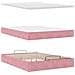 Struttura Letto Pouf con Materasso Rosa 140x190 cm in Velluto - Foto miniatura 6