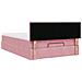 Struttura Letto Pouf con Materasso Rosa 140x190 cm in Velluto - Foto miniatura 9