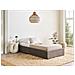 Letto Con Ottomano Senza Testata Bouclé Dinan 90 X 200 Cm Tortora - Foto miniatura 1