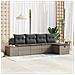Set Divano da Giardino 5 pcs Grigio 55 x 62 x 69 cm Poly Rattan - Foto miniatura 2