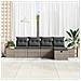 Set Divano da Giardino 5 pcs Grigio 55 x 62 x 69 cm Poly Rattan - Foto miniatura 3