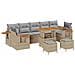 Set Divano da Giardino 10 pcs Beige 90 x 55 x 71 cm Poly Rattan - Foto miniatura 1