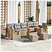 Set Divano da Giardino 10 pcs Beige 90 x 55 x 71 cm Poly Rattan - Foto miniatura 2