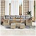 Set Divano da Giardino 10 pcs Beige 90 x 55 x 71 cm Poly Rattan - Foto miniatura 3