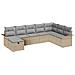 Set Divano da Giardino con cuscino 8 pcs Beige Poly Rattan - Foto miniatura 1