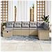 Set Divano da Giardino con cuscino 8 pcs Beige Poly Rattan - Foto miniatura 3