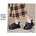 Pantofole Invernali Impermeabili In Pelle Pu Con Fodera In Pile E Suola Spessa In Cotone Black 38 - Foto miniatura 3
