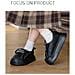 Pantofole Invernali Impermeabili In Pelle Pu Con Fodera In Pile E Suola Spessa In Cotone Black 38 - Foto miniatura 4