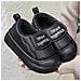Pantofole Invernali Impermeabili In Pelle Pu Con Fodera In Pile E Suola Spessa In Cotone Black 38 - Foto miniatura 6