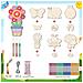 Kit Campanelle Eoliche Fai Da Te - Fiore 12pz + Diamante Rotondo, Artigianato In Legno Dipingibile Per Bambini E Adulti - Foto miniatura 1