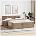 Struttura Letto Pouf con Materasso 160x200 cm Similpelle - Foto miniatura 3