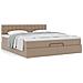 Struttura Letto Pouf con Materasso 160x200 cm Similpelle - Foto miniatura 4