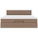 Struttura Letto Pouf con Materasso 160x200 cm Similpelle - Foto miniatura 7