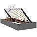 Letto con contenitore e LED Grigio scuro 100 x 200 cm Tessuto - Foto miniatura 7