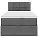 Letto con contenitore e LED Grigio scuro 100 x 200 cm Tessuto - Foto miniatura 8