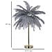 Lampada Da Tavolo Palm Grigia In Metallo Dorato Con Piume Di Struzzo - Foto miniatura 6