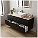 Set di mobili da bagno, 80,4 cm, 2 pezzi, Marrone scuro, Frontali in MDF di alta qualità, Mobili da bagno, Armadio alto, Mobiletti sottolavabo - Foto miniatura 3