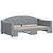 Divano Letto con Letto Estraibile Grigio Chiaro 100x190 Tessuto - Foto miniatura 3