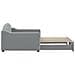 Divano Letto con Letto Estraibile Grigio Chiaro 100x190 Tessuto - Foto miniatura 4