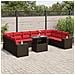 Set Divani da Giardino 11 pz con Cuscini Marrone in Polyrattan - Foto miniatura 2