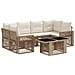 Set Divano da Giardino 7 pz Beige e Bianco Crema polyrattan - Foto miniatura 1