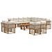 Set Divano da Giardino 14 pz Naturale e Bianco Crema polyrattan - Foto miniatura 1