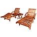 Sedia a Sdraio e Tavolo Set 3 pz Legno Massello Acacia Marrone - Foto miniatura 1