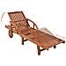 Sedia a Sdraio e Tavolo Set 3 pz Legno Massello Acacia Marrone - Foto miniatura 5