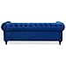 Divano Vintage A 3 Posti In Tessuto Blu Scuro Chesterfield - Foto miniatura 25