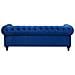 Divano Vintage A 3 Posti In Tessuto Blu Scuro Chesterfield - Foto miniatura 27