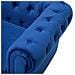 Divano Vintage A 3 Posti In Tessuto Blu Scuro Chesterfield - Foto miniatura 31