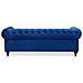 Divano Vintage A 3 Posti In Tessuto Blu Scuro Chesterfield - Foto miniatura 12