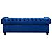 Divano Vintage A 3 Posti In Tessuto Blu Scuro Chesterfield - Foto miniatura 13