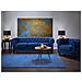 Divano Vintage A 3 Posti In Tessuto Blu Scuro Chesterfield - Foto miniatura 16