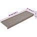 Tappetini per Scale 15 pz 65x21x4 cm Marrone Chiaro - Foto miniatura 7