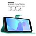Cadorabo Custodia Compatibile Con Huawei Y6 Prime 2018/honor 7a In Turchese Fiore - Coperchio Protettivo In Design Floreale Con Chiusura Magnetica, Funzione Stand E Slot Per Carte - Foto miniatura 3