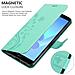 Cadorabo Custodia Compatibile Con Huawei Y6 Prime 2018/honor 7a In Turchese Fiore - Coperchio Protettivo In Design Floreale Con Chiusura Magnetica, Funzione Stand E Slot Per Carte - Foto miniatura 4