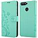 Cadorabo Custodia Compatibile Con Huawei Y6 Prime 2018/honor 7a In Turchese Fiore - Coperchio Protettivo In Design Floreale Con Chiusura Magnetica, Funzione Stand E Slot Per Carte - Foto miniatura 8