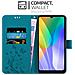 Custodia Compatibile Con Huawei Y6p In Blu Fiore - Coperchio Protettivo In Design Floreale Con Chiusura Magnetica, Funzione Stand E Slot Per Carte - Foto miniatura 2