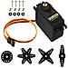 1 Pezzo Mg995 Torque Servo Motore Con Puleggia Metallo Per Rc Auto Barca Elicottero - Foto miniatura 3